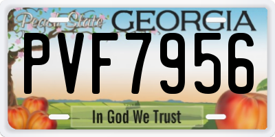GA license plate PVF7956