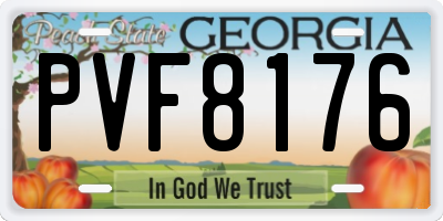 GA license plate PVF8176