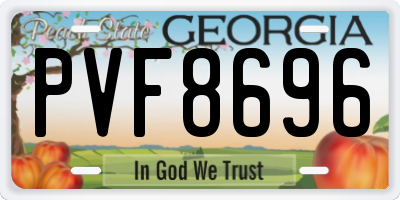 GA license plate PVF8696
