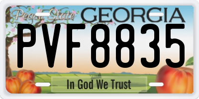 GA license plate PVF8835