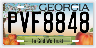 GA license plate PVF8848