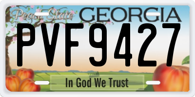 GA license plate PVF9427
