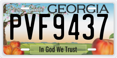 GA license plate PVF9437