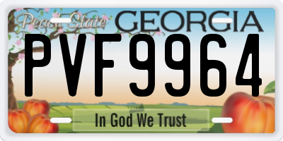 GA license plate PVF9964