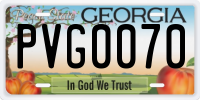 GA license plate PVG0070