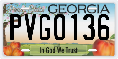 GA license plate PVG0136