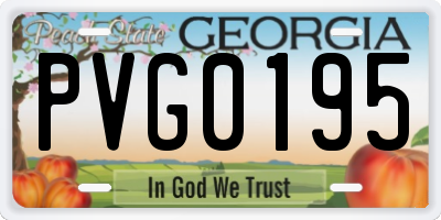 GA license plate PVG0195