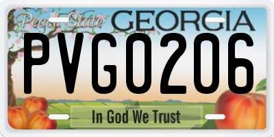 GA license plate PVG0206