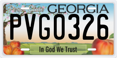 GA license plate PVG0326