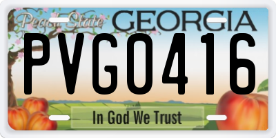 GA license plate PVG0416
