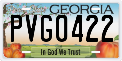 GA license plate PVG0422