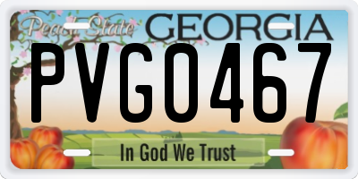 GA license plate PVG0467