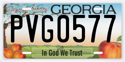 GA license plate PVG0577