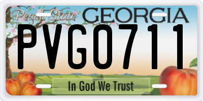 GA license plate PVG0711