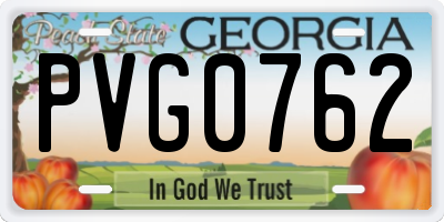 GA license plate PVG0762