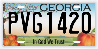 GA license plate PVG1420