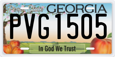 GA license plate PVG1505