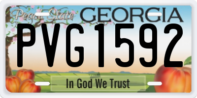 GA license plate PVG1592