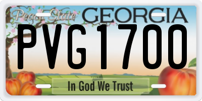 GA license plate PVG1700