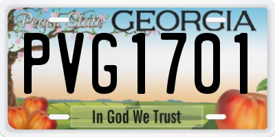 GA license plate PVG1701