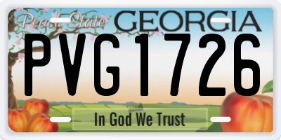 GA license plate PVG1726