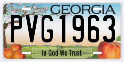 GA license plate PVG1963