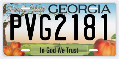 GA license plate PVG2181