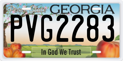 GA license plate PVG2283
