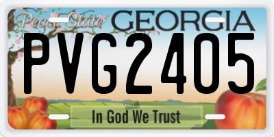 GA license plate PVG2405