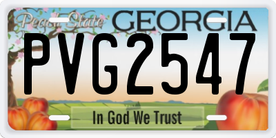 GA license plate PVG2547