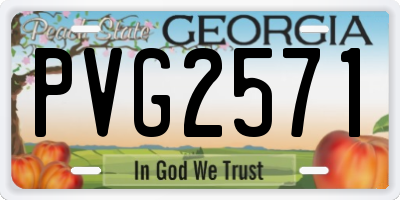 GA license plate PVG2571