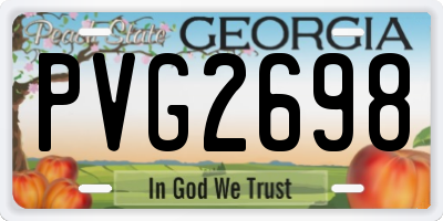 GA license plate PVG2698