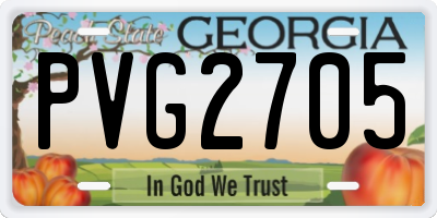 GA license plate PVG2705