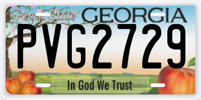 GA license plate PVG2729