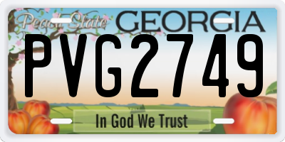 GA license plate PVG2749