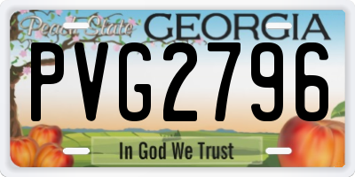 GA license plate PVG2796