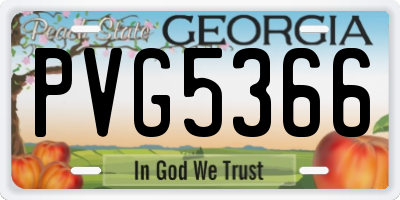 GA license plate PVG5366