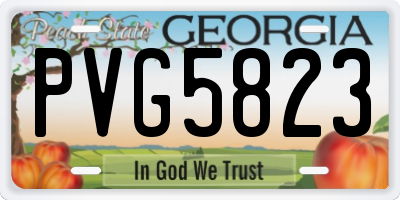 GA license plate PVG5823