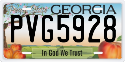 GA license plate PVG5928