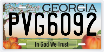 GA license plate PVG6092
