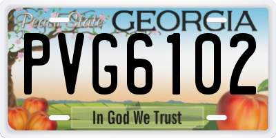 GA license plate PVG6102