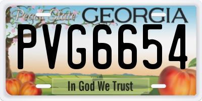 GA license plate PVG6654