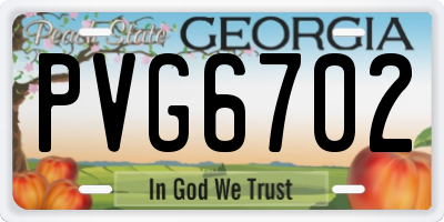 GA license plate PVG6702