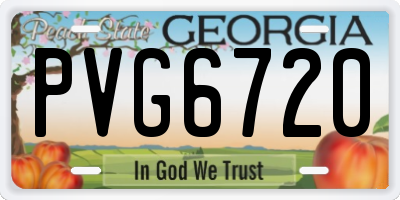 GA license plate PVG6720