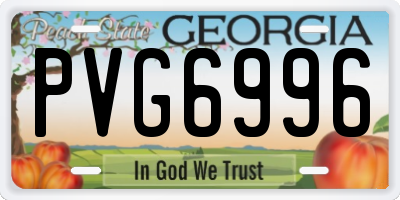 GA license plate PVG6996