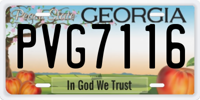 GA license plate PVG7116