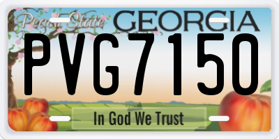GA license plate PVG7150