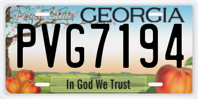 GA license plate PVG7194