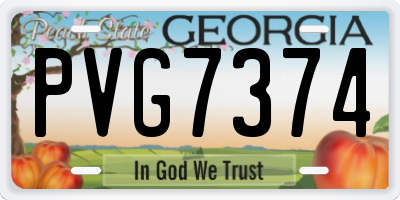 GA license plate PVG7374