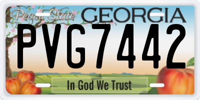 GA license plate PVG7442